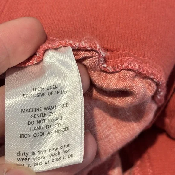 Women's Toad & Co Lina Pink Linen Pull-on Pants Ruched Capri XS Summer Coastal - Picture 6 of 11